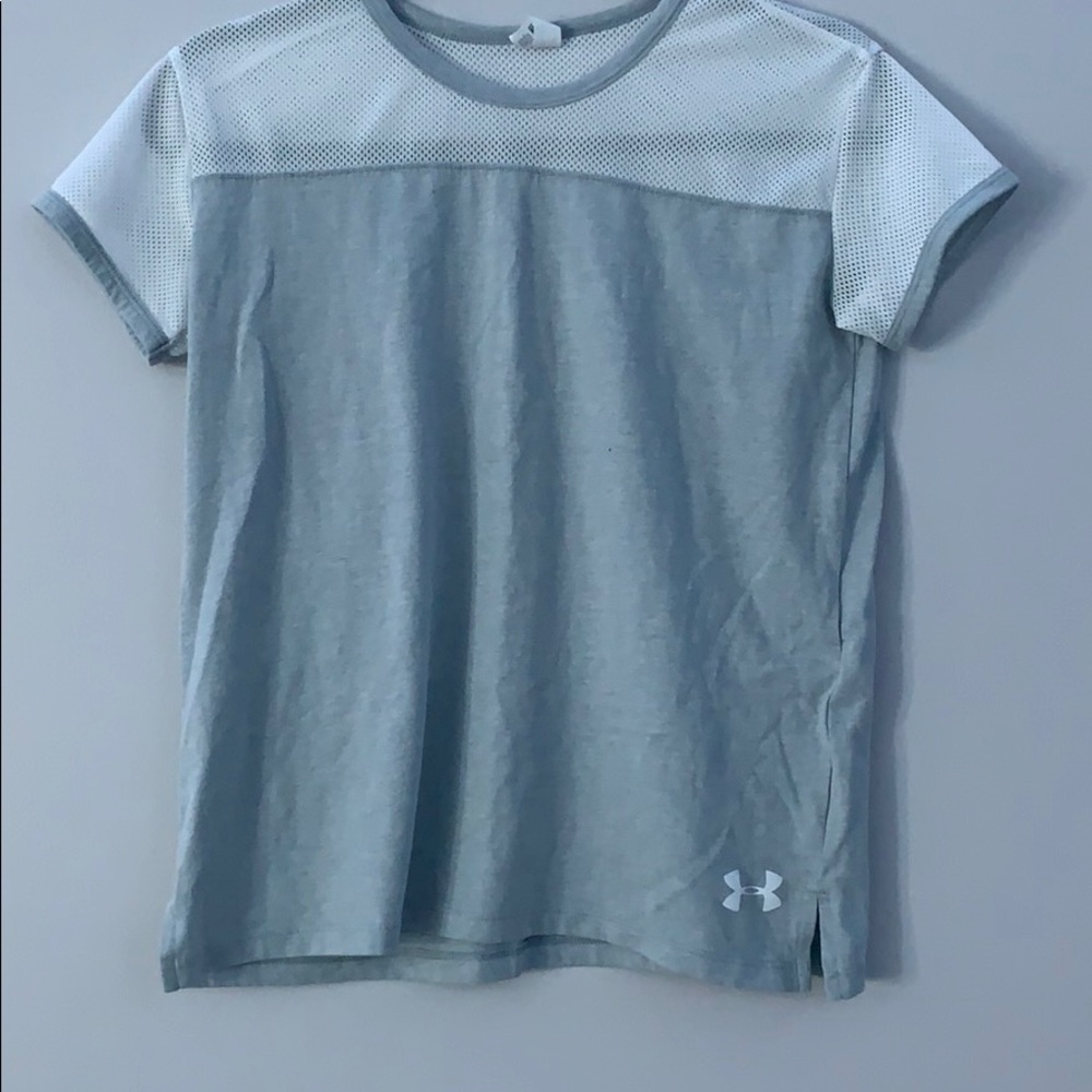 Grey shirt with white mesh